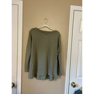 Pact Organic Light Sage Green Boxy Long Dolman Top Tee Size M Oversized Heather